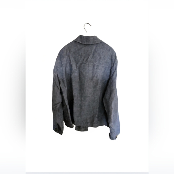 J. Jill Blazer Size XL Tie-Waist Linen Chambray Tie Waist Casual Button Up Top - Picture 5 of 13